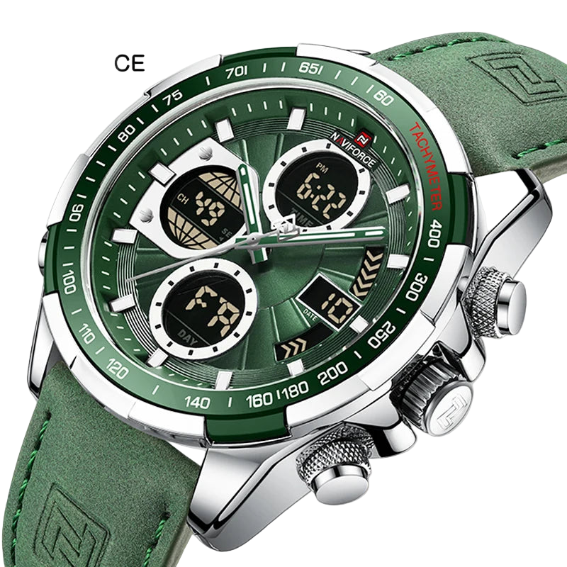 NAVIFORCE NF9197 Luxury Military Watch – Men’s Waterproof Chronograph Quartz Wristwatch