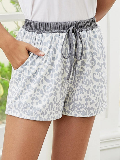 Printed Elastic Waist Shorts