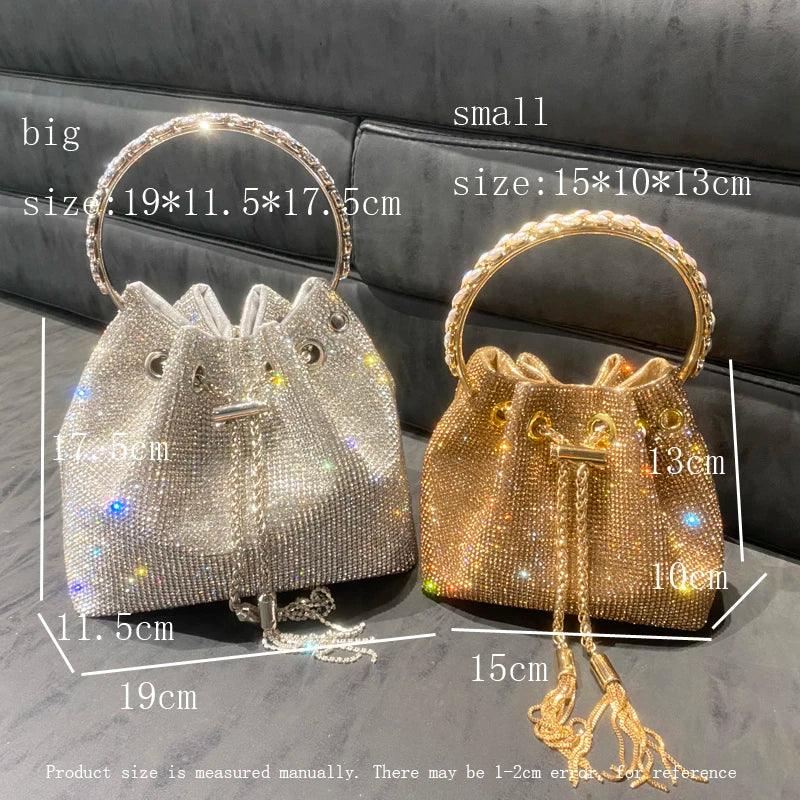 Luxury Designer Crystal Rhinestone Shoulder Bag - Evening Banquet Bag