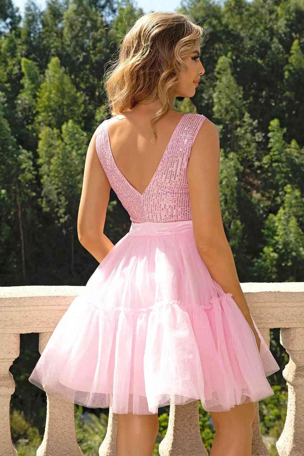 Sequin Sleeveless pink Dress