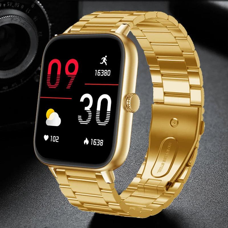 Trosmart Fusion: Where Fashion Meets Functionality in a Timeless Symphony|Smartwatch Golden For Android IOS Unisex