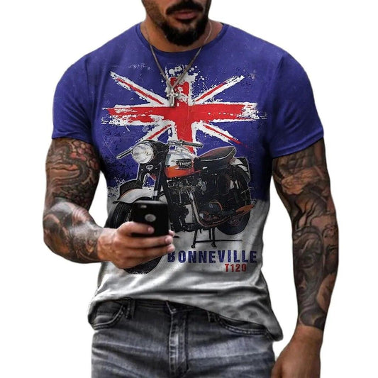 Vintage Men's T-shirts 3d Printed racing,Tops Fashion For Mens _Oversized Tees Carauana Store