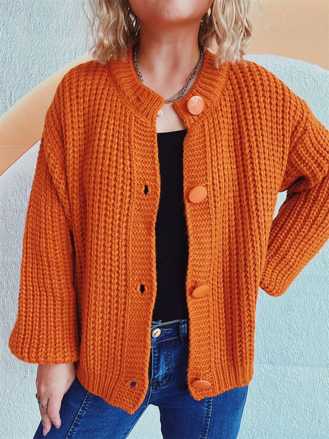 Button Up Long Sleeve Cardigan