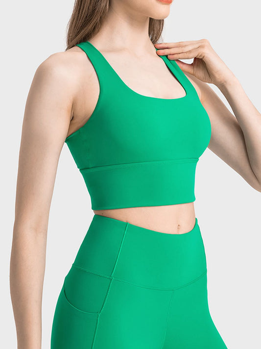 Millennia Scoop Neck Crisscross Straps Sports Bra Carauana Store