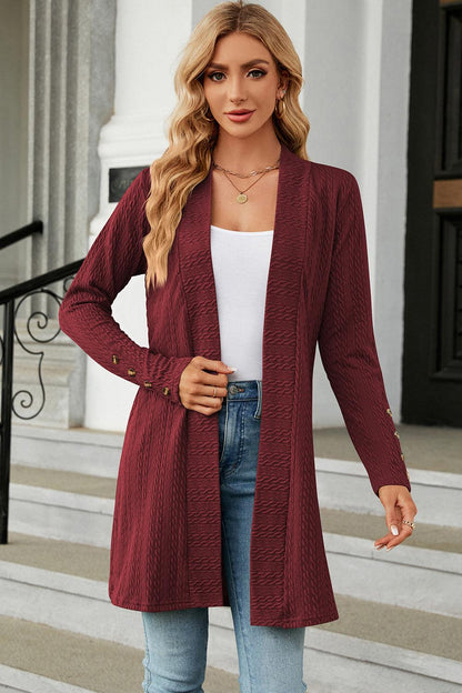 Open Front Long Sleeve Cardigan