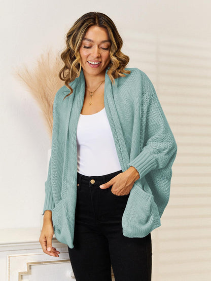 Angel Wings Open Front Cardigan with Pockets