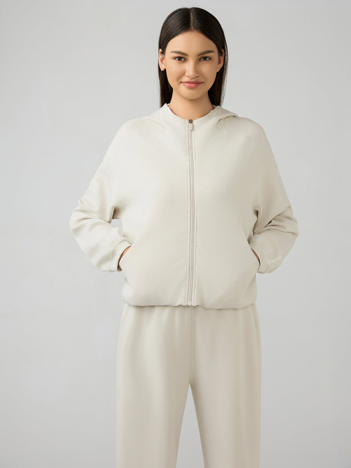 Millennia Zip Up Dropped Shouder Active Hooded Carauana Store