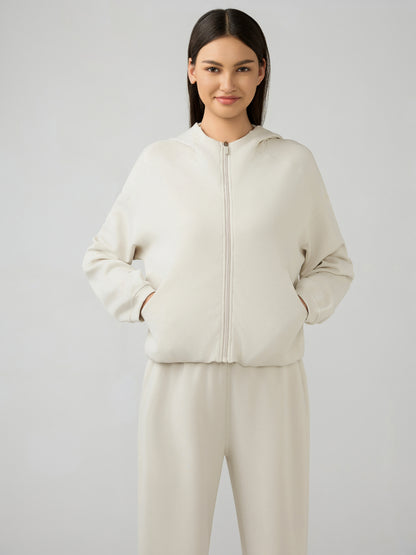 Millennia Zip Up Dropped Shouder Active Hooded Carauana Store