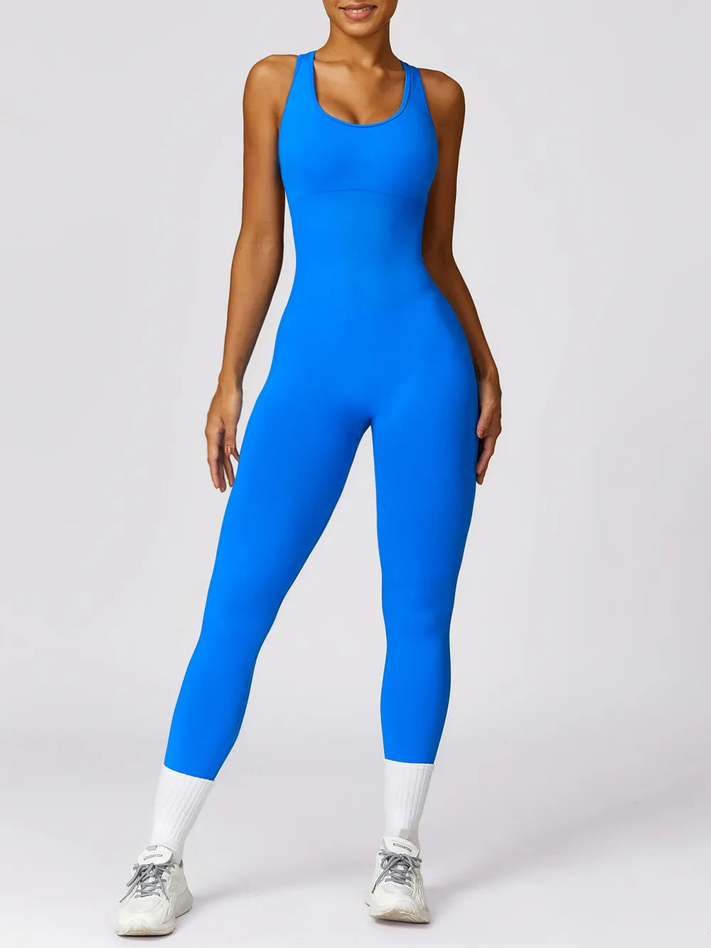 Cutout Racerback Active Jumpsuit Carauana Store