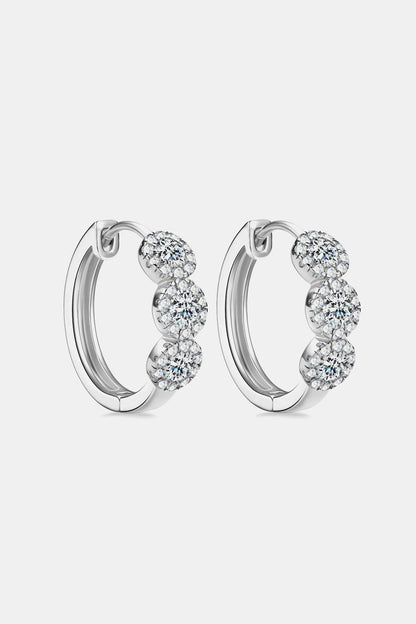 Moissanite 925 Sterling Silver Huggie Earrings