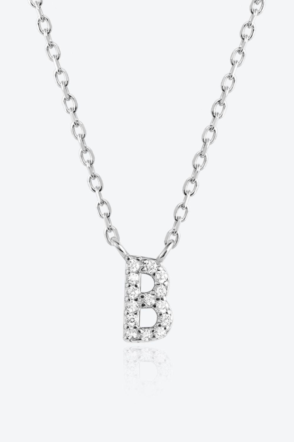 A To F Zircon 925 Sterling Silver Necklace