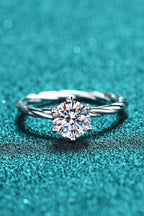 1 Carat Moissanite 6-Prong Twisted Ring Carauana Store