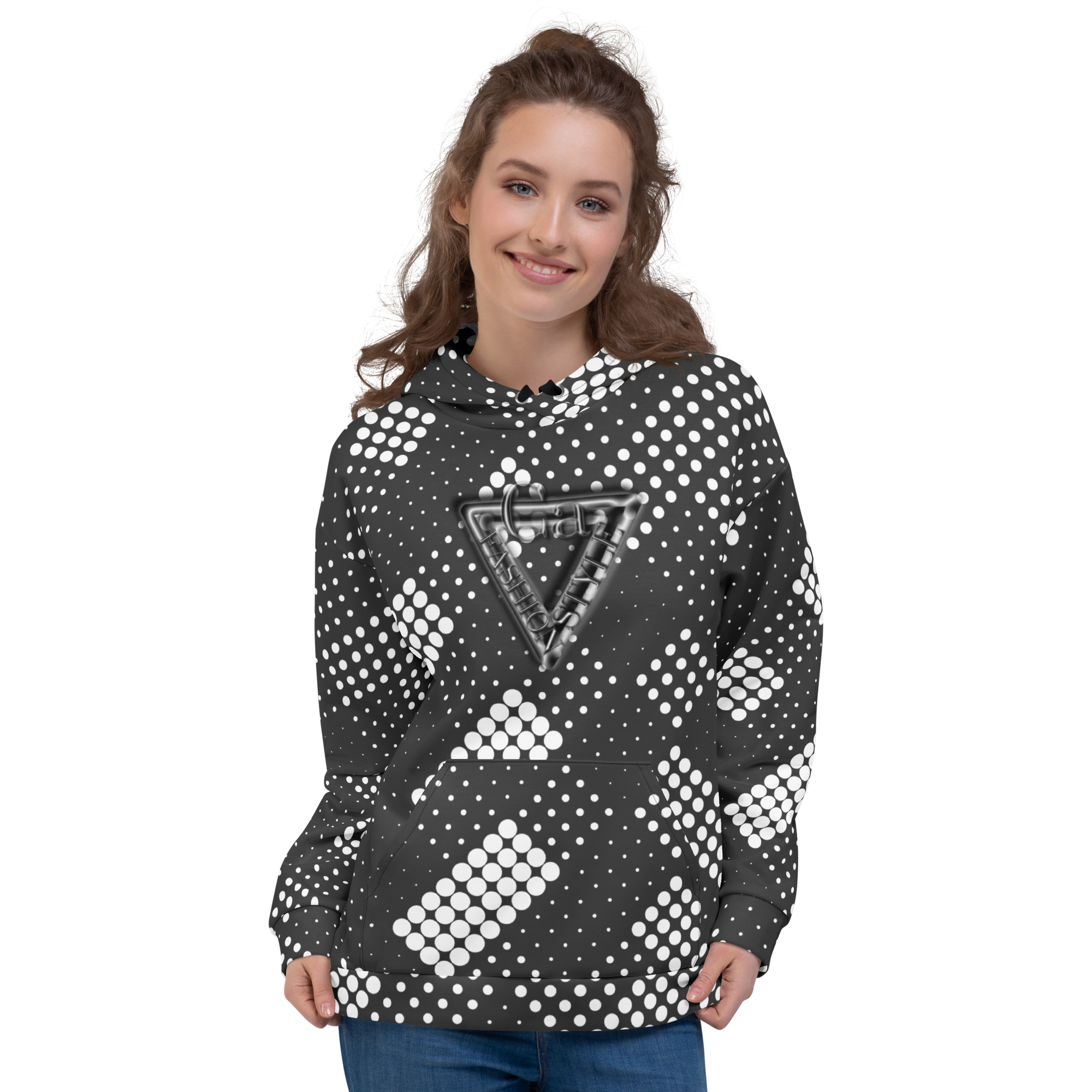 CaRaUaNa Unisex Hoodie Grey white - CaRaUaNa Fashion