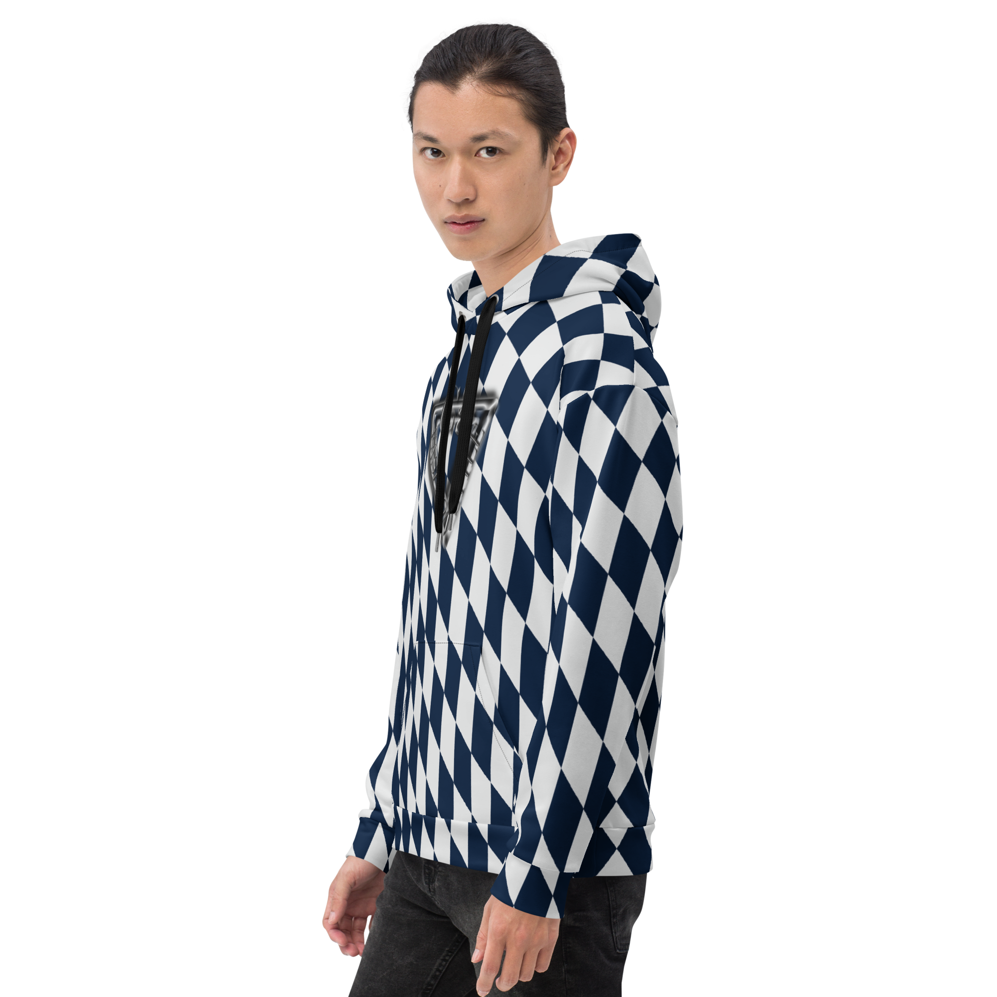 CaRaUaNa Unisex Hoodie Blue white - CaRaUaNa Fashion