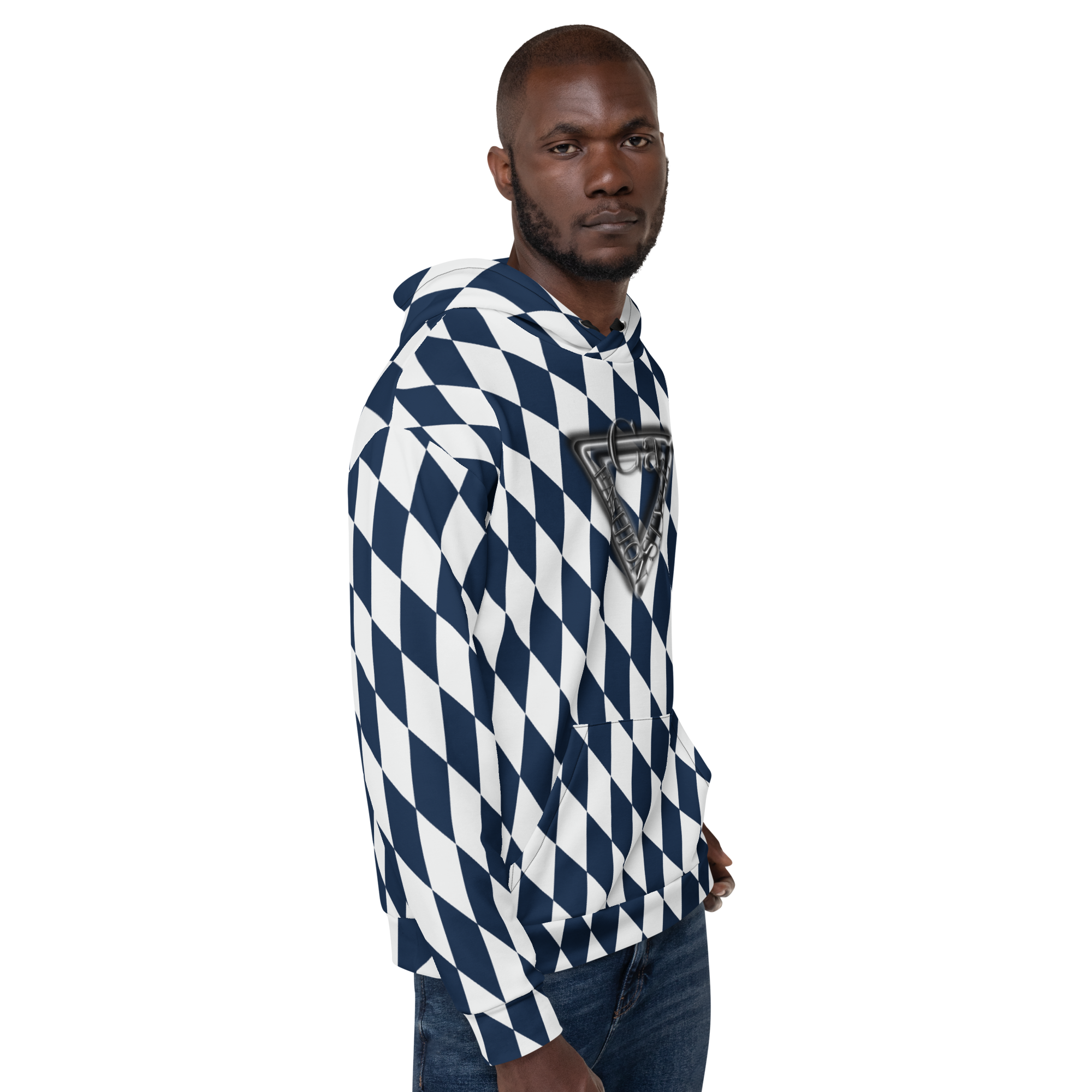 CaRaUaNa Unisex Hoodie Blue white - CaRaUaNa Fashion