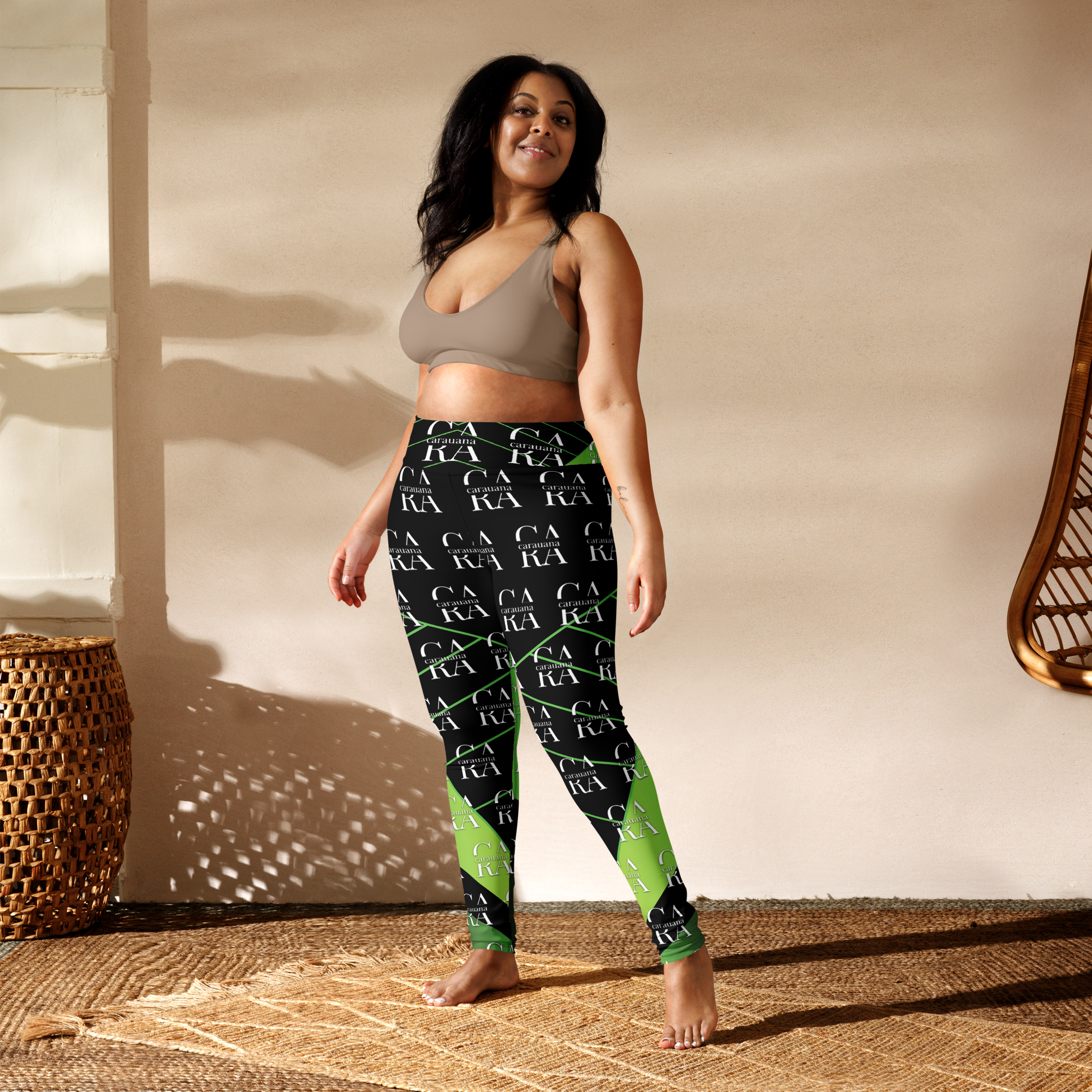 CaRaUaNa Leggings SPORT black Green Carauana Store