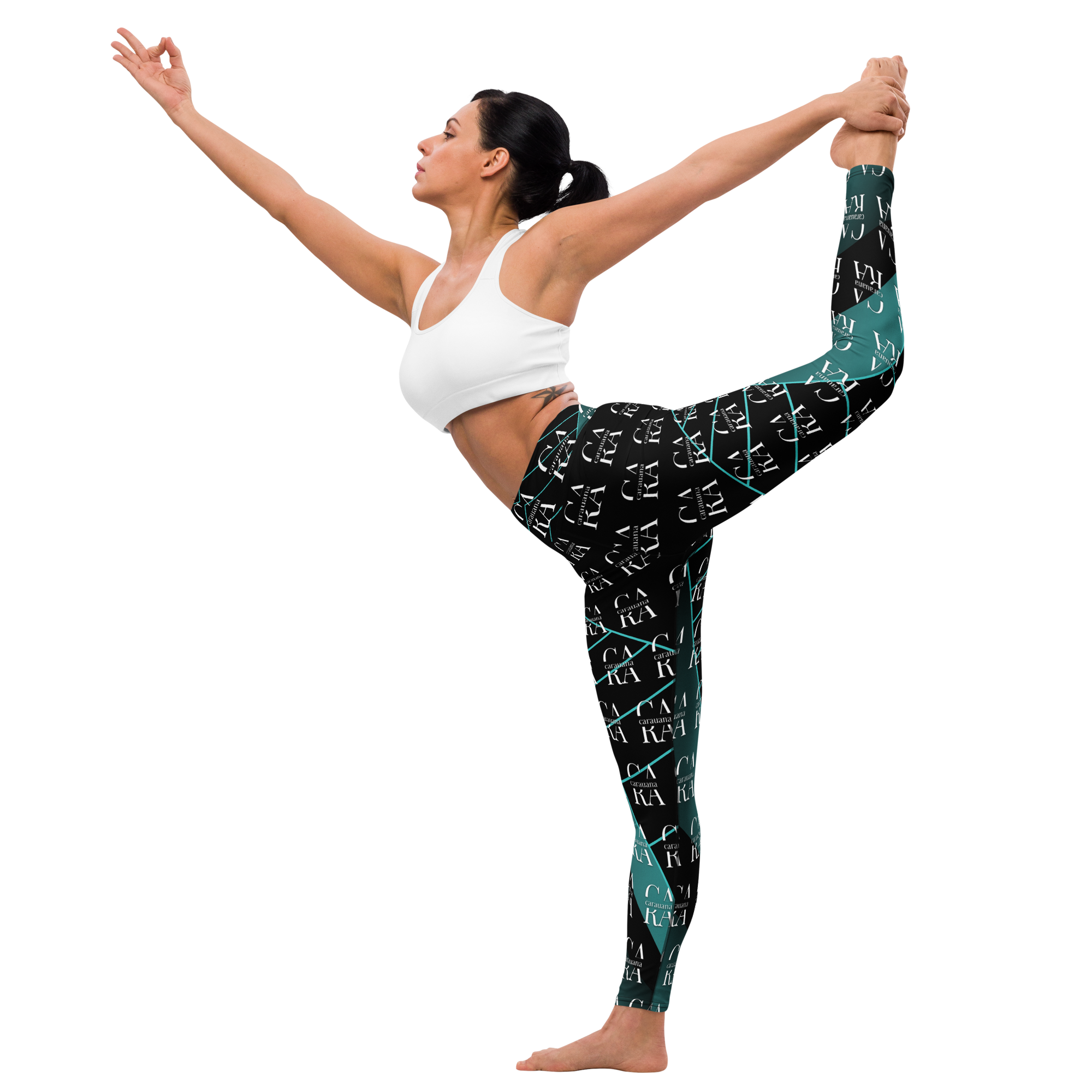 CaRaUaNa Leggings SPORT black Green Famous Carauana Store