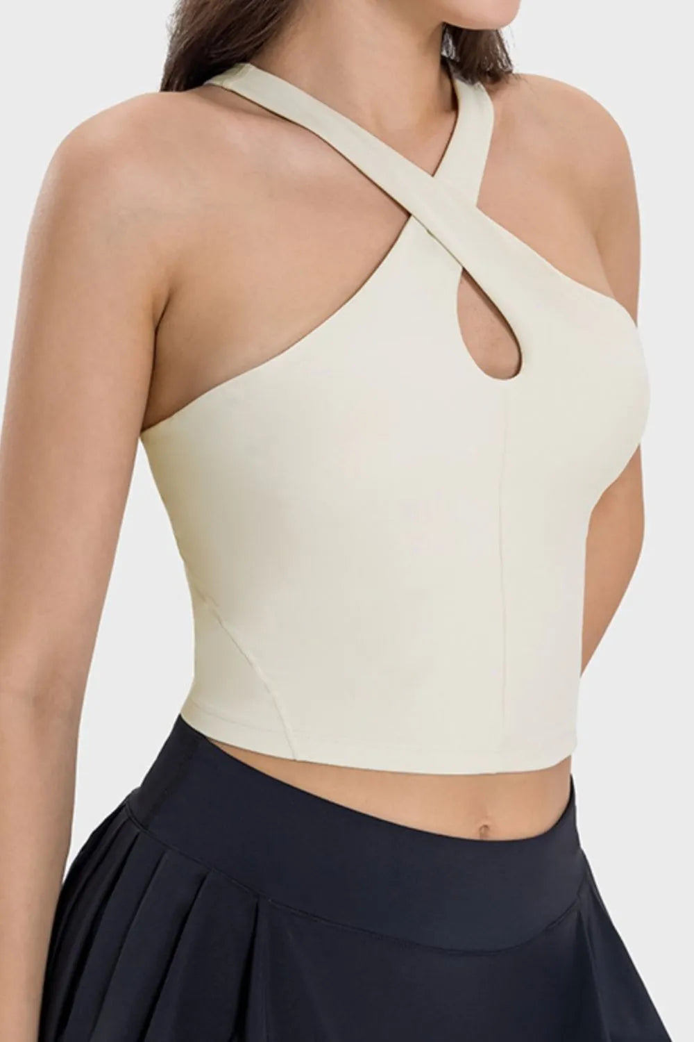 Millennia Crisscross Grecian Neck Active Cami Carauana Store