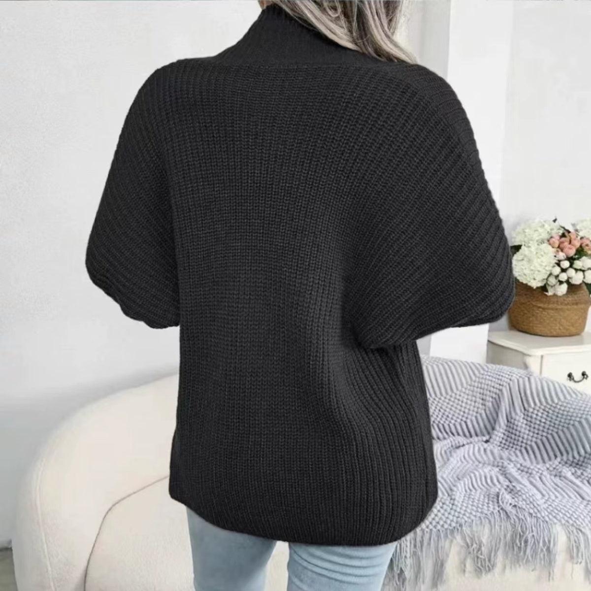 Open Front Lantern Sleeve Cardigan