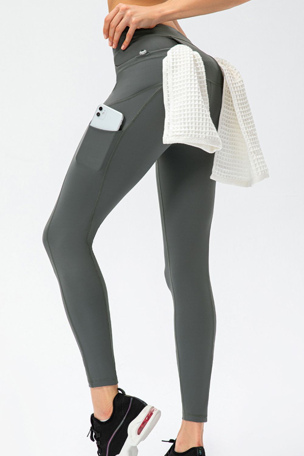 Full Size Slim Fit High Waist Long Sports Pants with Pockets Carauana Store