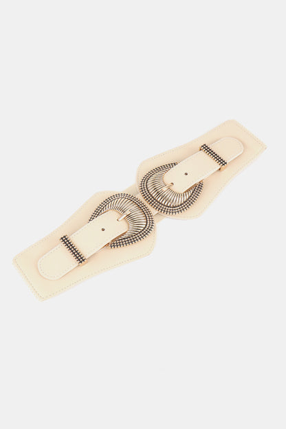 Shell Double Buckle Elastic Wide Belt CaRaUaNa Fashion