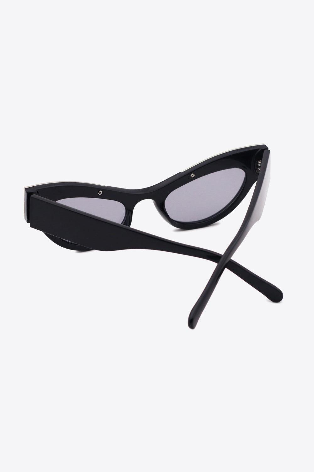 UV400 Rhinestone Trim Cat-Eye Sunglasses