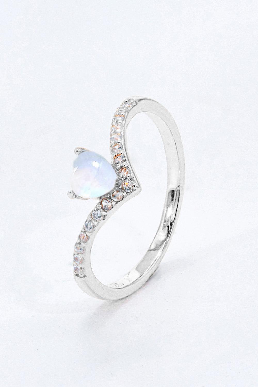 Moonstone Heart-Shaped Ring