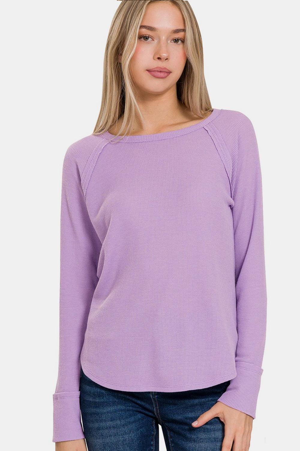 Zenana Waffle Long Sleeve T-Shirt