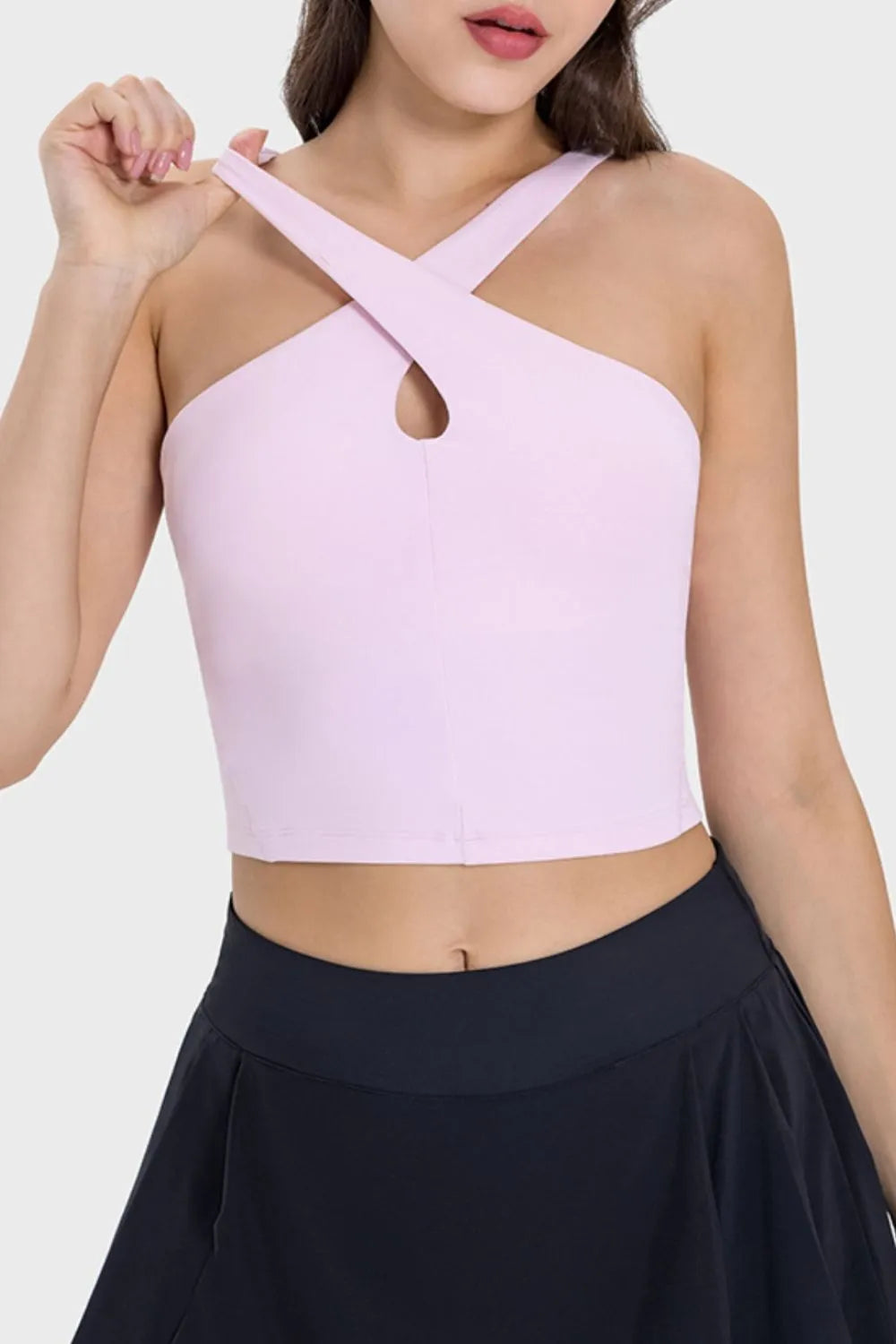 Millennia Crisscross Grecian Neck Active Cami Carauana Store