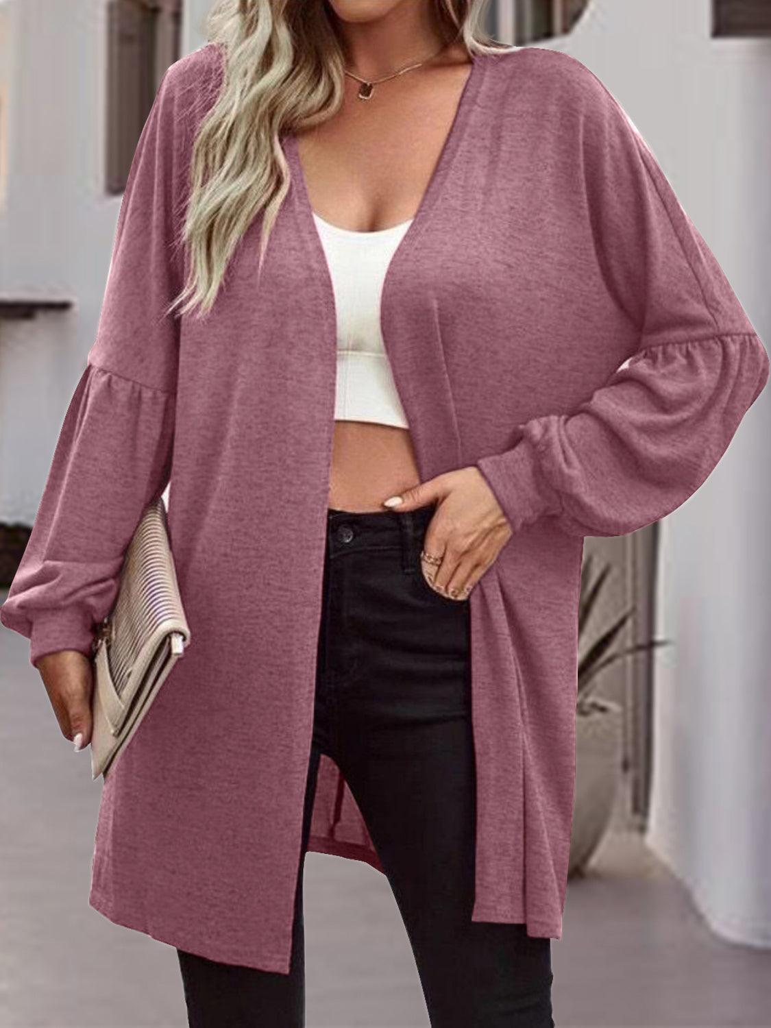 Open Front Long Sleeve Cardigan