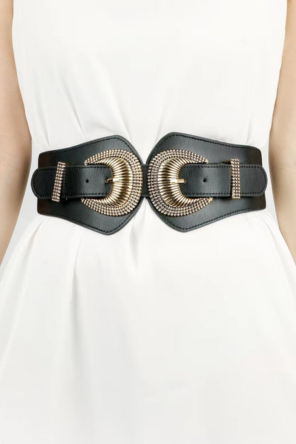 Shell Double Buckle Elastic Wide Belt CaRaUaNa Fashion