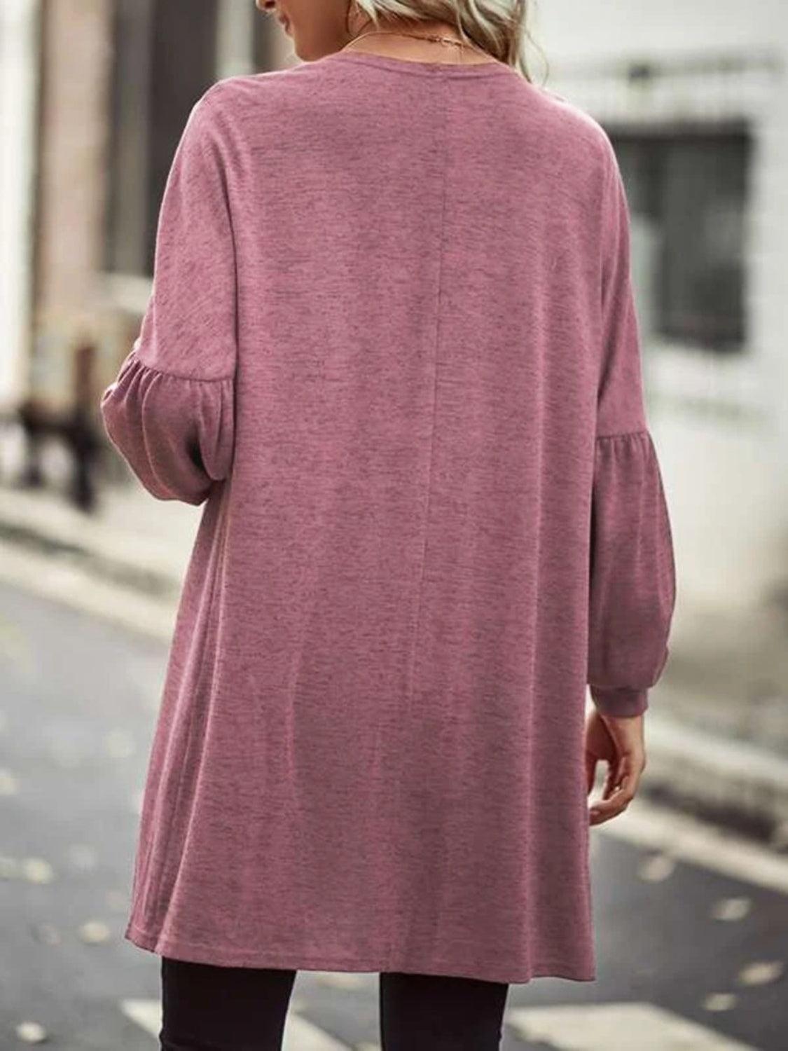 Open Front Long Sleeve Cardigan