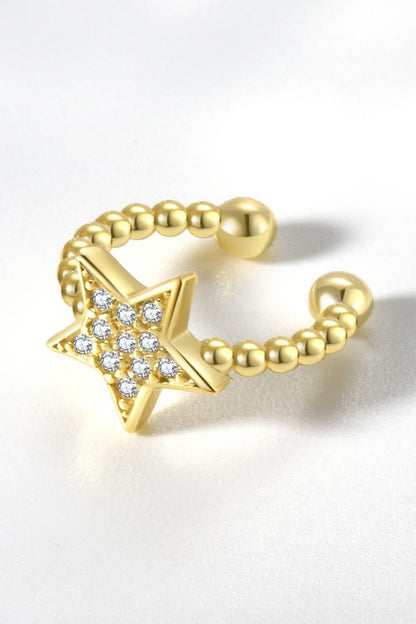 Inlaid Zircon Star Single Cuff Earring