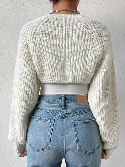 Honey Open Front Long Sleeve Cropped Cardigan