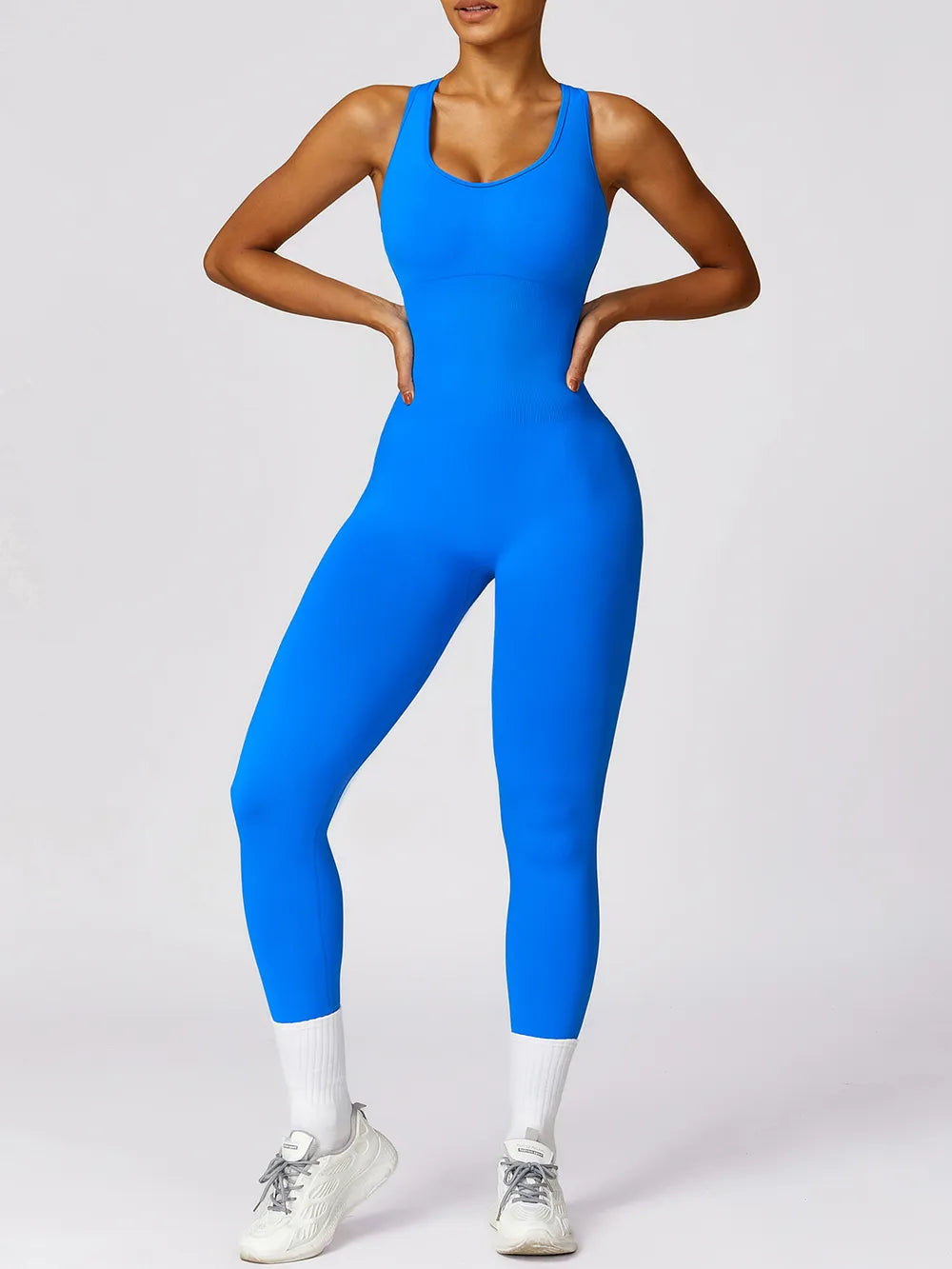 Cutout Racerback Active Jumpsuit Carauana Store