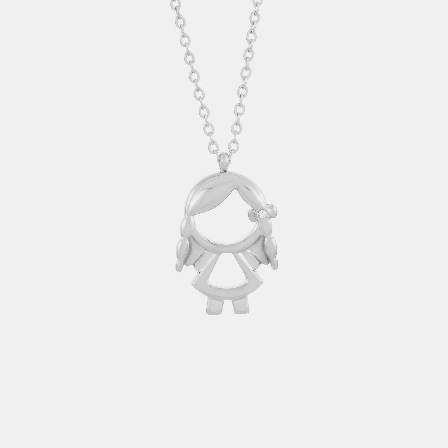 Pendant Rhinestone Stainless Steel Necklace