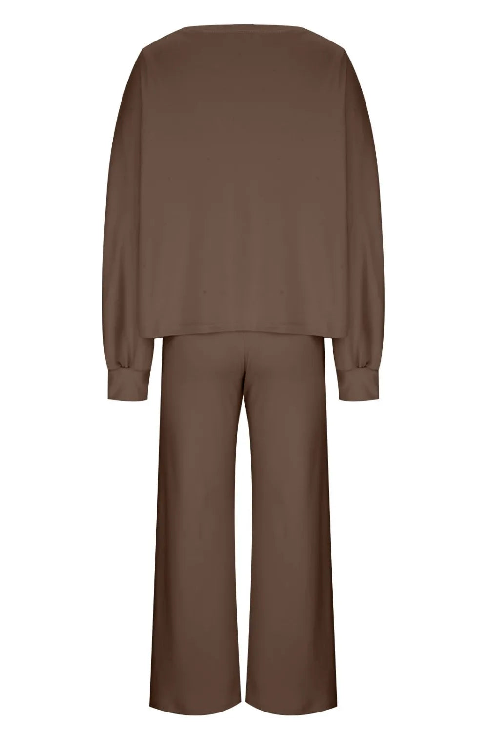 Round Neck Long Sleeve Top and Pants Set Carauana Store