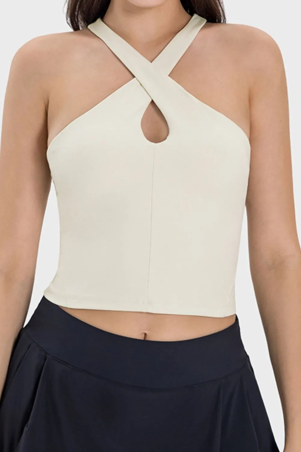 Millennia Crisscross Grecian Neck Active Cami Carauana Store