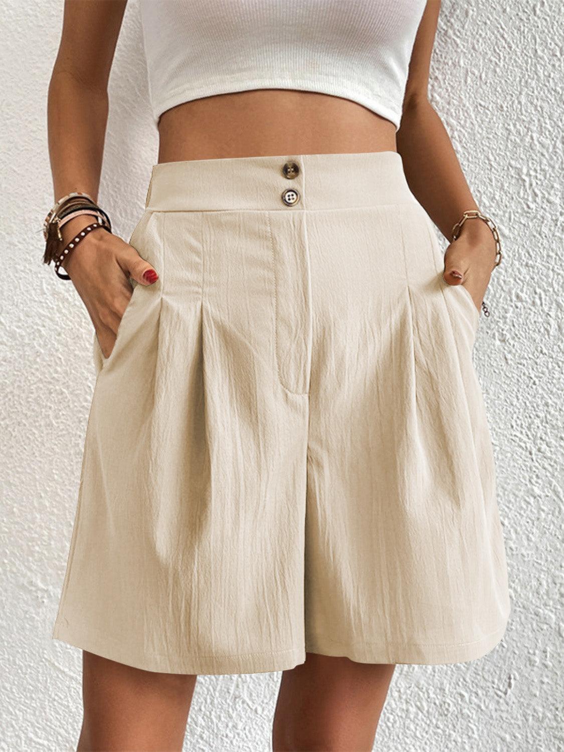 High Waist Shorts with Pockets