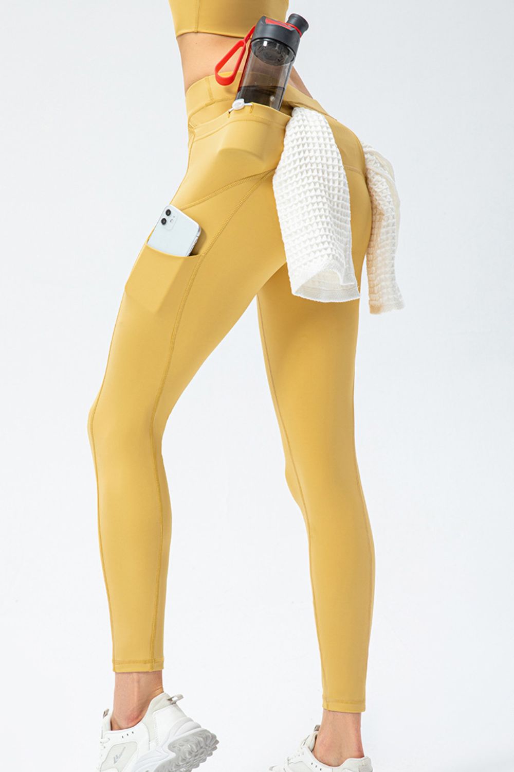 Full Size Slim Fit High Waist Long Sports Pants with Pockets Carauana Store