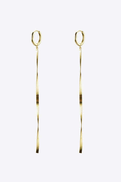 925 Sterling Silver Long Snake Chain Earrings