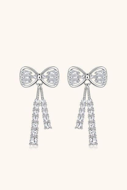 1.12 Carat Moissanite 925 Sterling Silver Bow Earrings