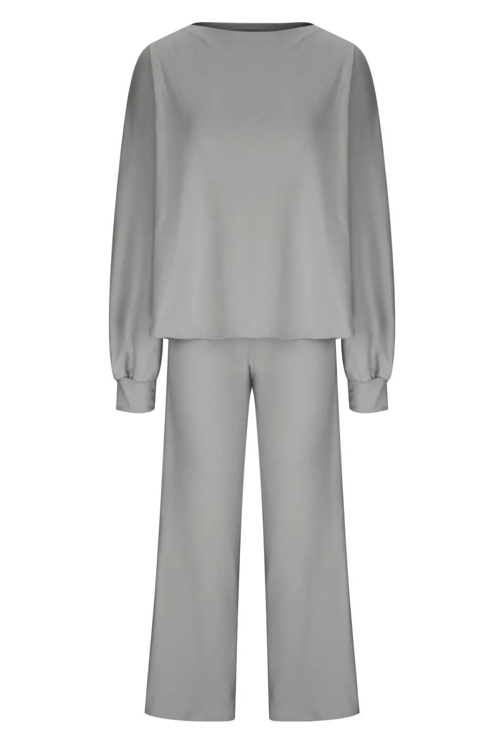 Round Neck Long Sleeve Top and Pants Set Carauana Store