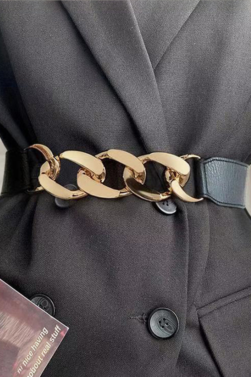 Chain Detail Elastic Belt Carauana Store