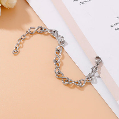 Stainless Steel Figure 8 Chain Link Bracelet