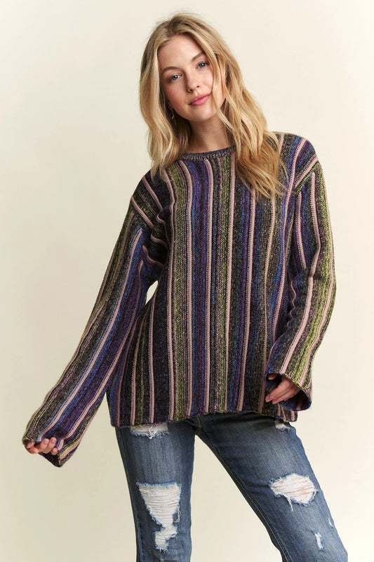 ADORA Vertical Stripe Sweater Top Carauana Store