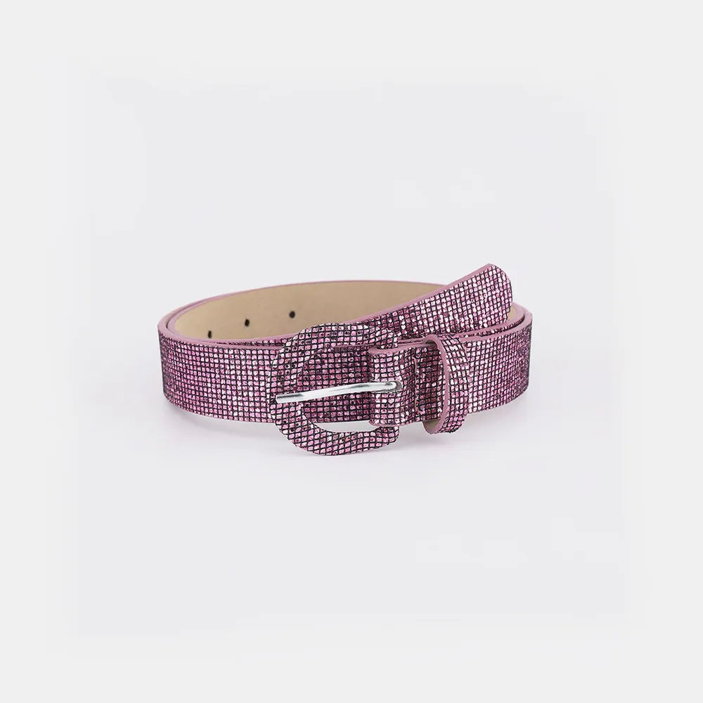 Sequin PU Leather Belt CaRaUaNa Fashion