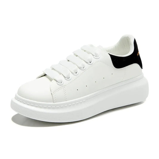 PU Leather Lace Up Round Toe Platform Sneakers Carauana Store