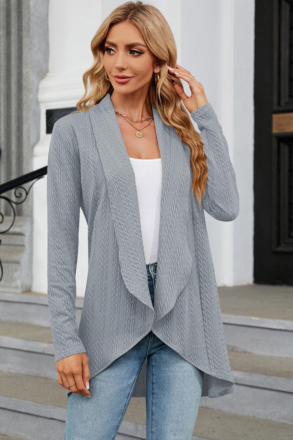 Open Front Long Sleeve Cardigan Carauana Store