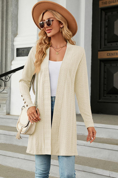 Open Front Long Sleeve Cardigan